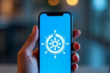 Bild eines Smartphones mit Software-Update-Symbol